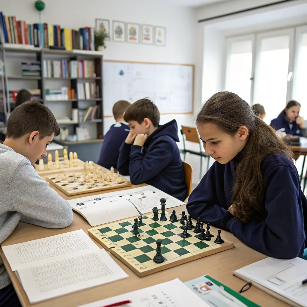 Advanced chess strategies being taught