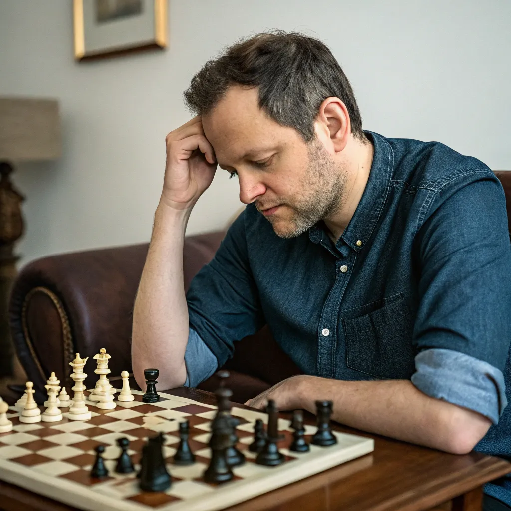 Michael Turner with chessboard